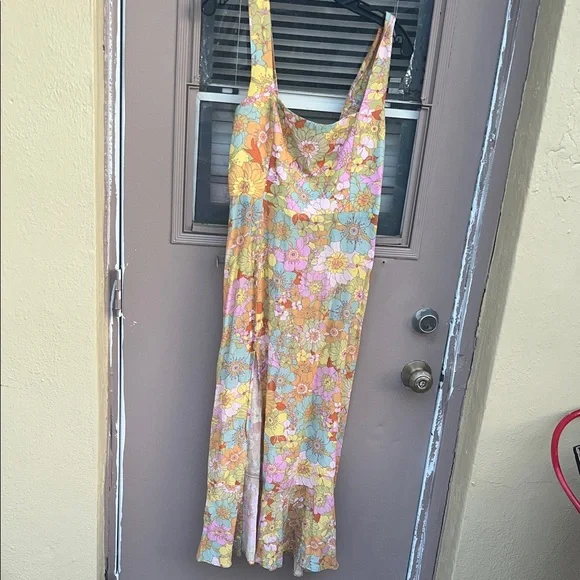 Show Me Your MuMu Pastel Floral Square-Neck Maxi Dress in Yellow - Picture 2 of 9